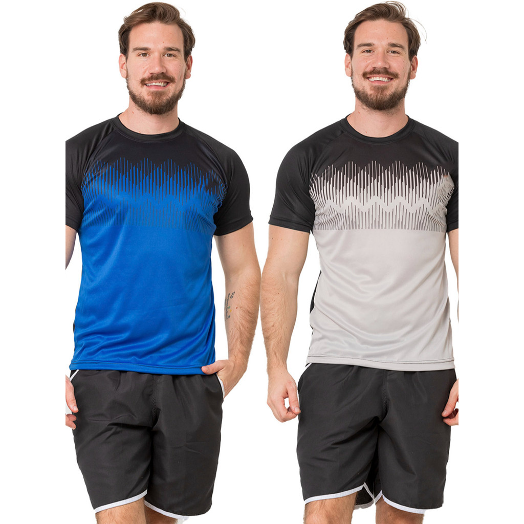 KIT 2 CAMISETA MASCULINA DRYFIT CASUAL PARA TREINO CORRIDA ACADEMIA CROSSFIT ESPORTE FUTEBOL