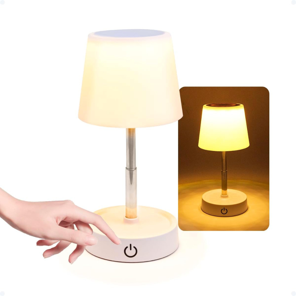 Abajur de Mesa Touch Sem Fio LED Retrátil Ajustável 4 alturas Sala/Escritório/Quarto 3 tons em Oferta na Shopee
