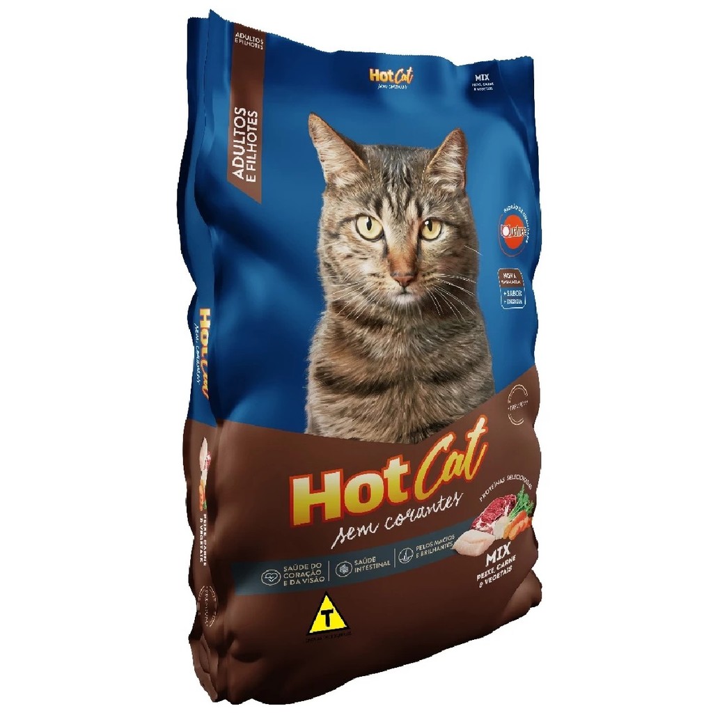 Ração Hot Cat Mix de Carnes Gatos Adultos e Filhotes 10,1 kg