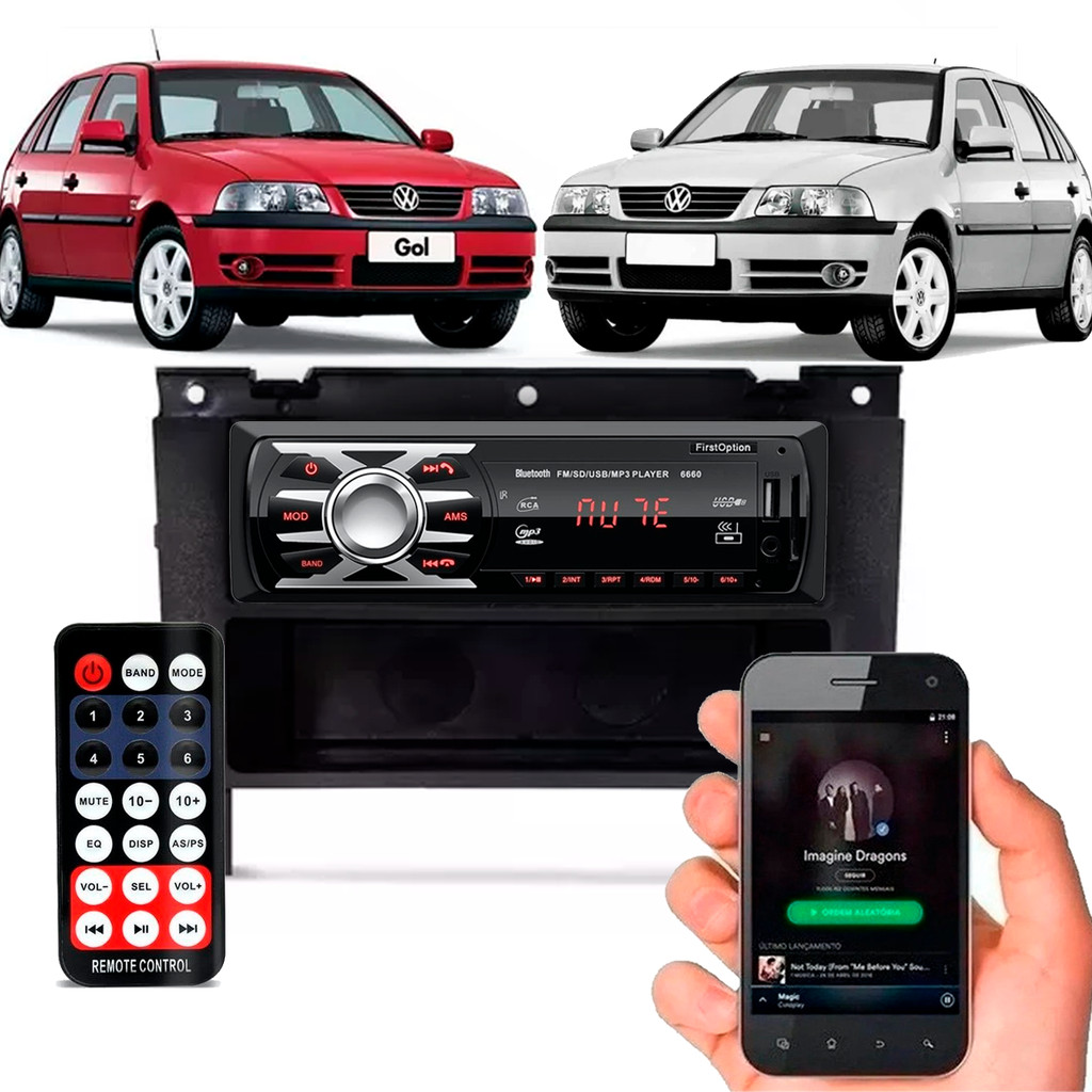 Rádio Automotivo Som Bluetooth MP3 Player Com Moldura Cd Mp3 Rádio Painel 1din Cd Rádio Vw Gol G3 em Oferta na Shopee