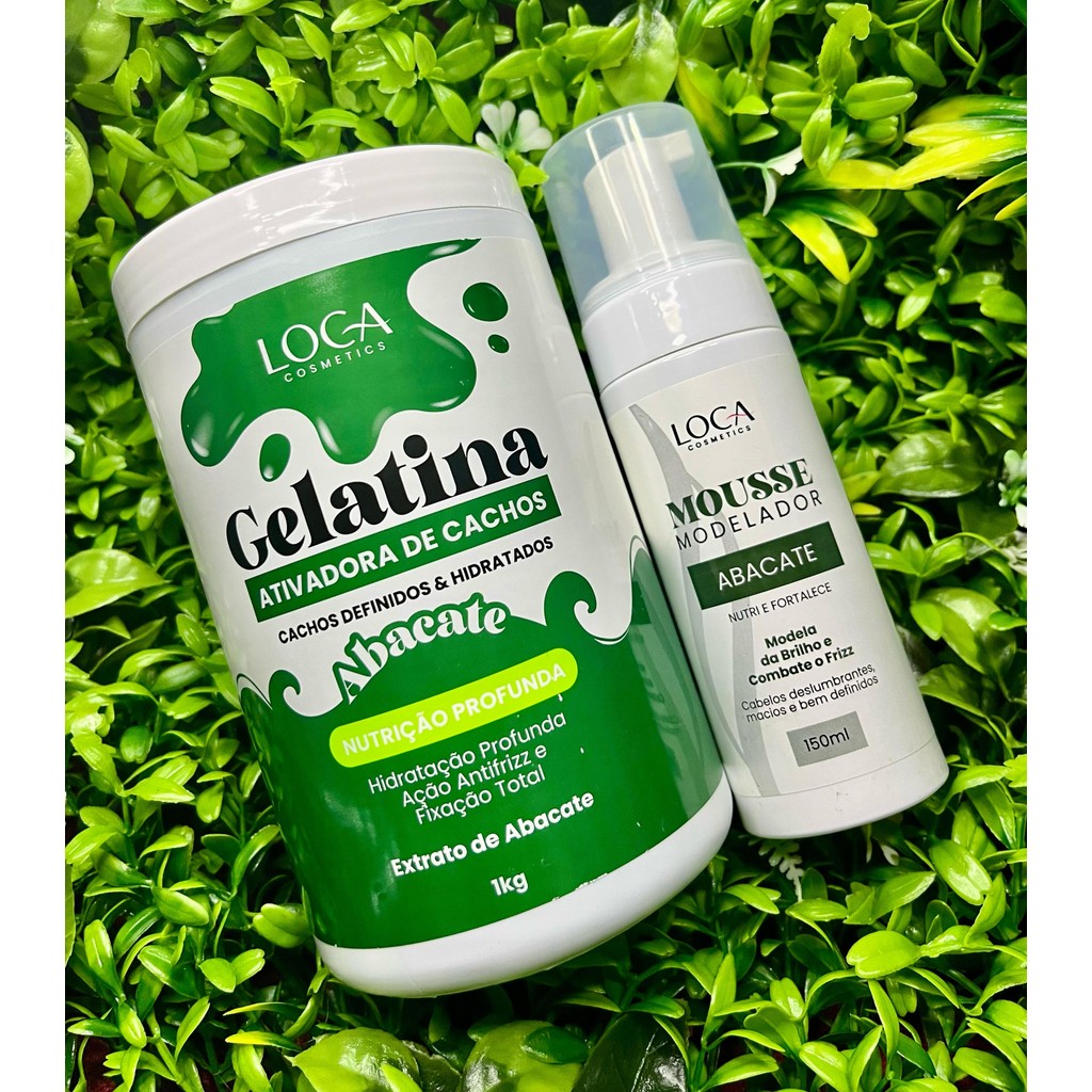 Kit Mousse Modelador 150ml + Gelatina Ativadora de Cachos 1kg - Loca Comestics