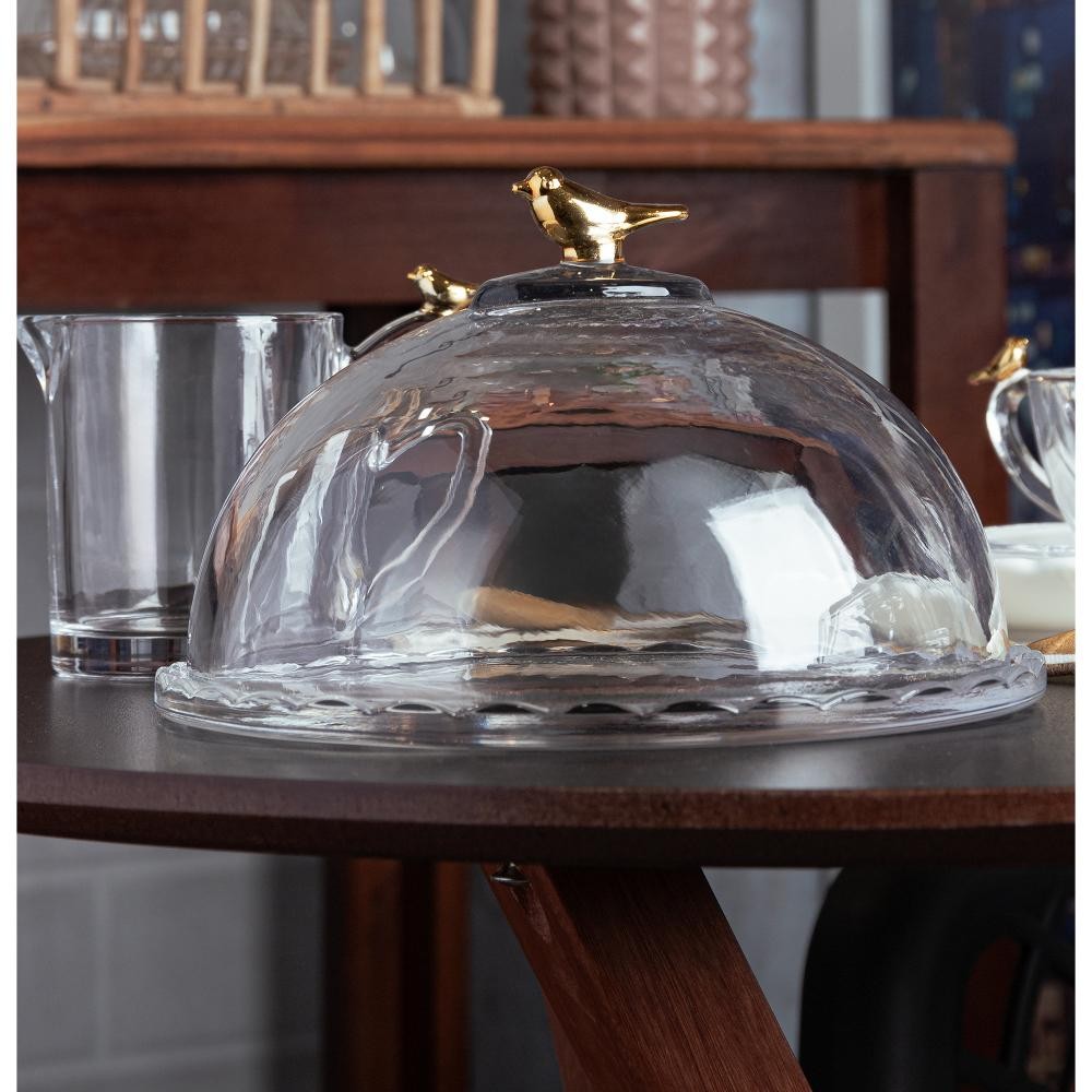 Queijeira de Cristal Ecológico Golden Bird 20cm - Wolff em Oferta na Shopee