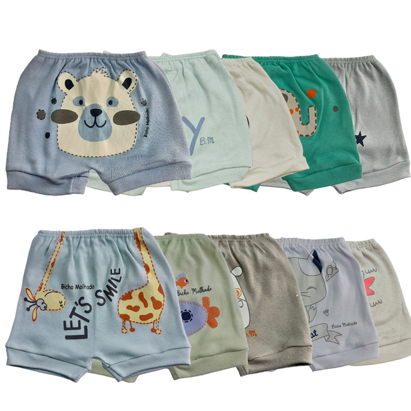 Kit com 10 Shorts Bebê Estampado Bicho Molhado em Oferta na Shopee