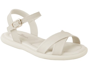Sandália Infantil Menina WorldColors Fofura Tiras Cruzadas Palmilha Acolchoada Confortável Off White em Oferta na Shopee