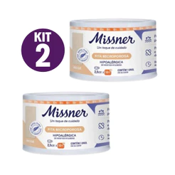 Fita Cirúrgica Micropore Hipoalérgica Discreta Bege Missner 2,5cmX10m - 2 Unidades