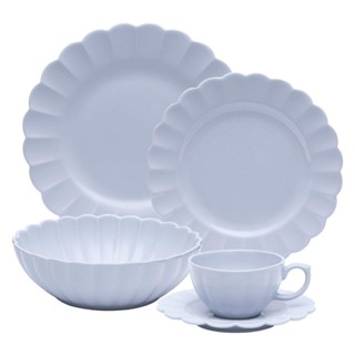 Aparelho de Jantar e Chá 20 Peças Oxford Flora Áster em Oferta na Shopee