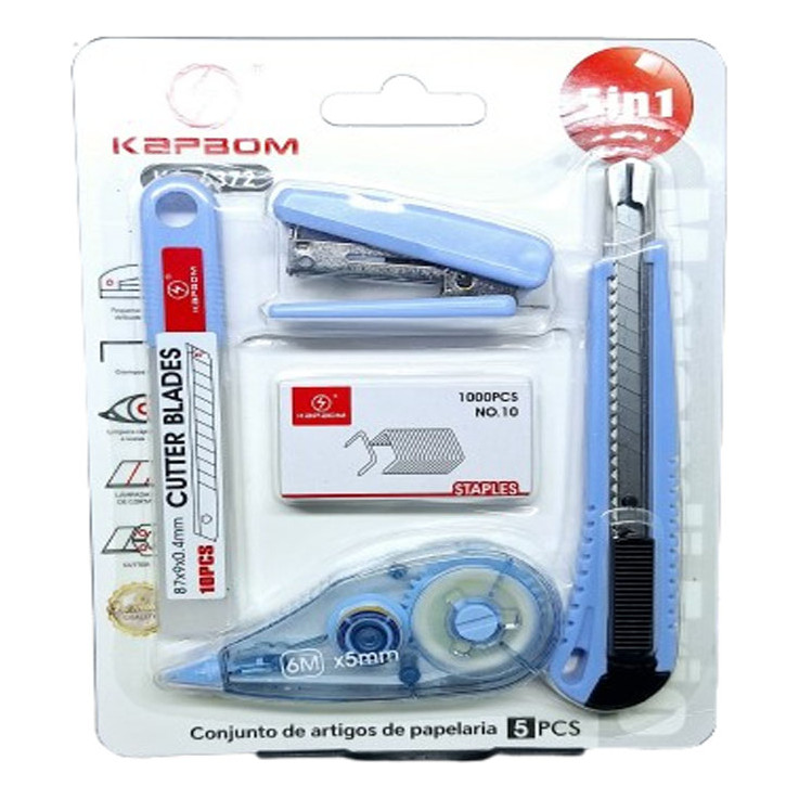 Kit Papelaria Divertida 5 Peças Ideal Escola Escritório em Oferta na Shopee