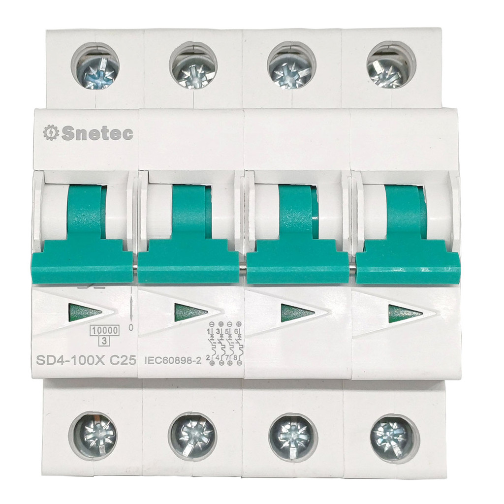 Disjuntor Snetec Tetrapolar Sistema Solar 25A 1000V DC CC 4P