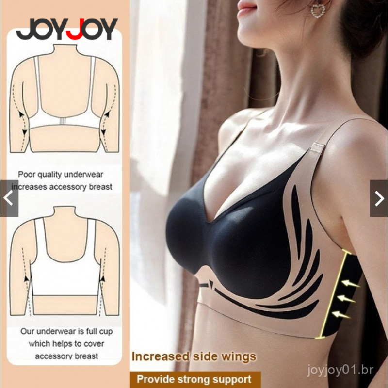 Sutiã Sem Costura de Copa Fixa feminino–Push-up,Anti-flacidez,Anel de Aço Fino,Confortável, Levanta Seio | Moda Íntima