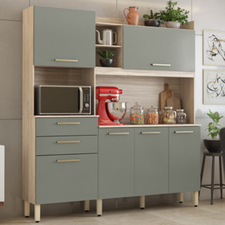 Cozinha Compacta 6 Portas 2 Gavetas com Tampo Select Demóbile em Oferta na Shopee