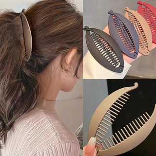 Presilha Cabelo Banana 12cm/Feminino/Grampo Oval Sólido/Clip Rabo de Cavalo/Acessório Men…