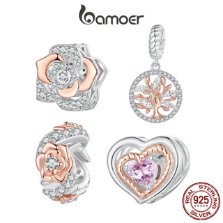 Bamoer 925 Sterling Sliver Charme Árvore Da Vida Rose Heart Hug Pendant Série De Acessórios Para Pulseira em Oferta na Shopee