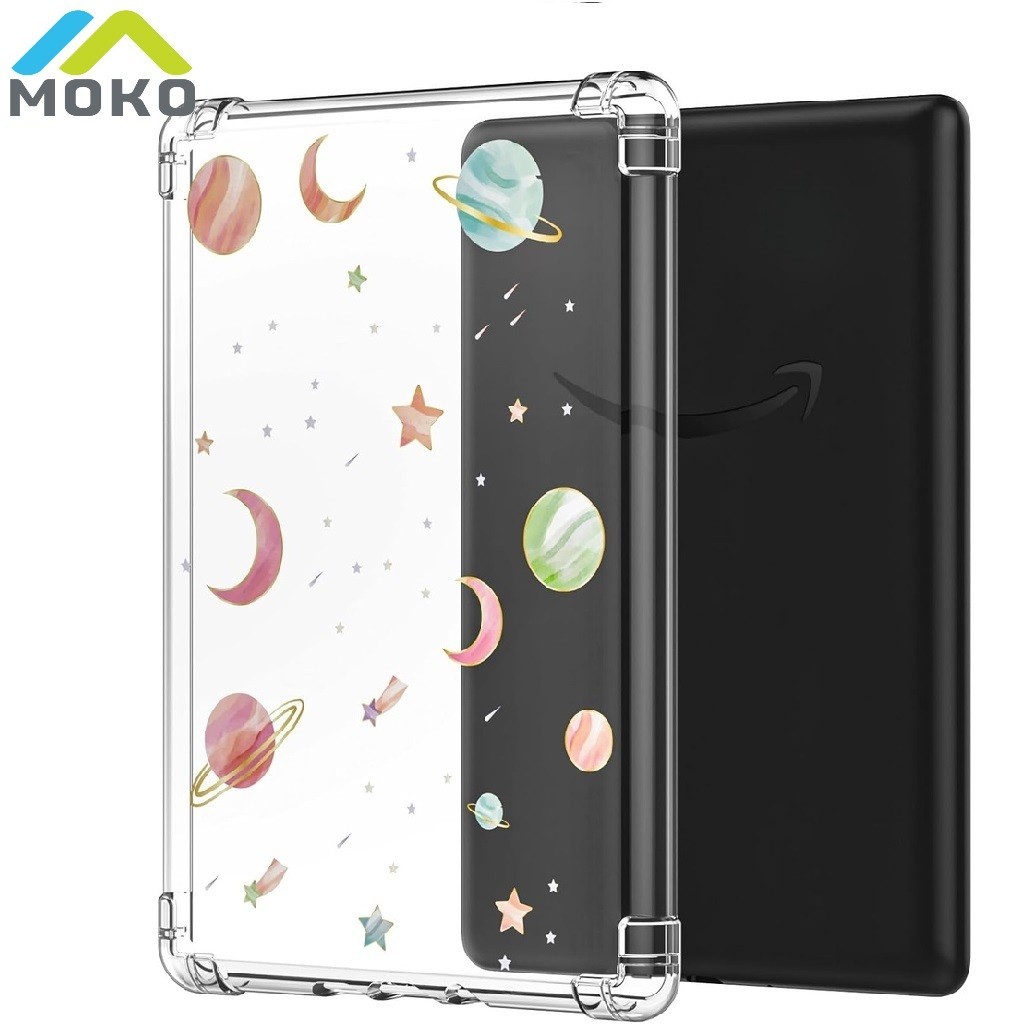 MoKo Ultra Clear Floral Impresso Suave TPU Transparente Flexível E Capa Traseira Do Pára-Choques De Pele Para Papel Branco De 6,8 " (11a Geração-2021) Kindle Paperwhite Signature Edition