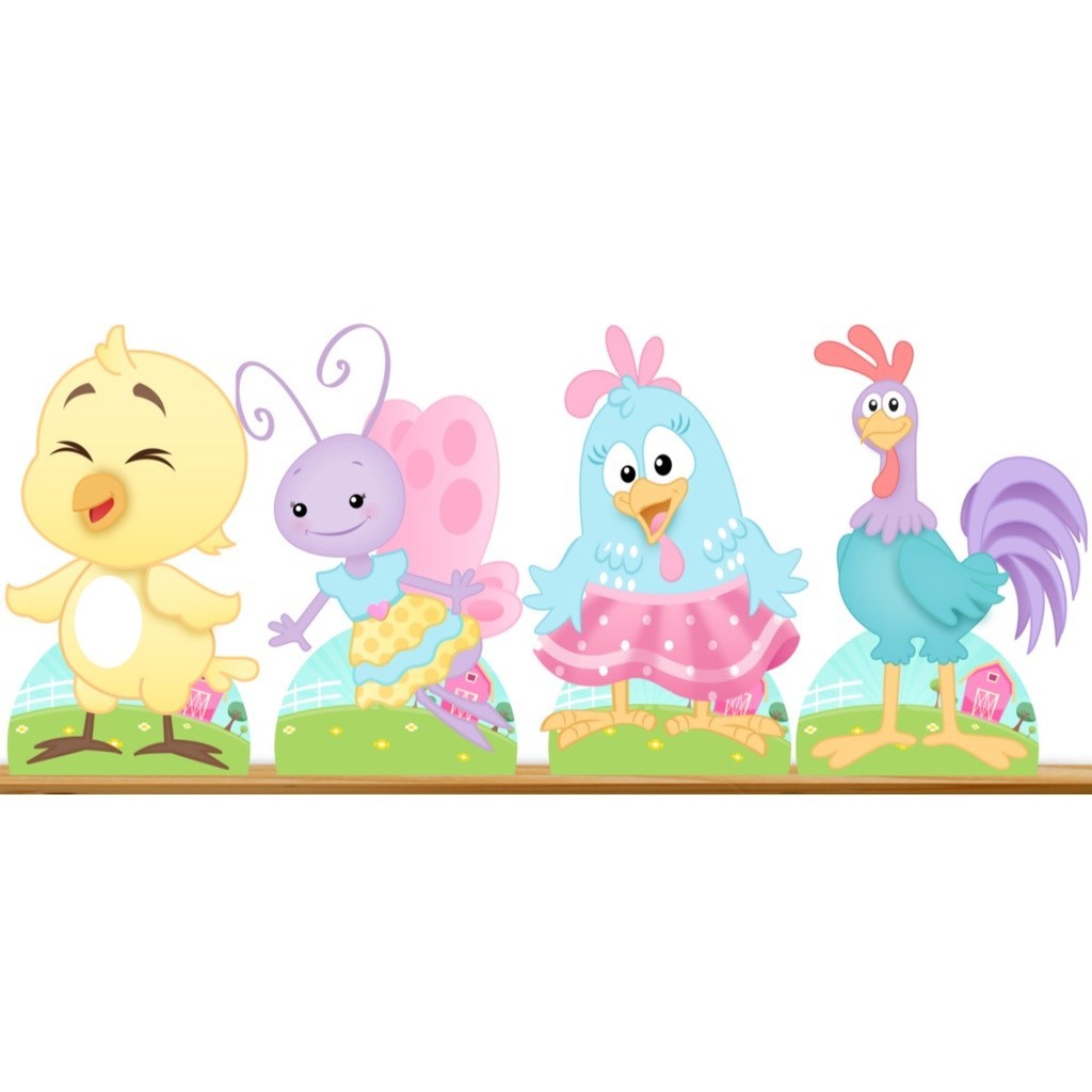 Galinha pintadinha rosa kit festa , 4 displays em Oferta na Shopee