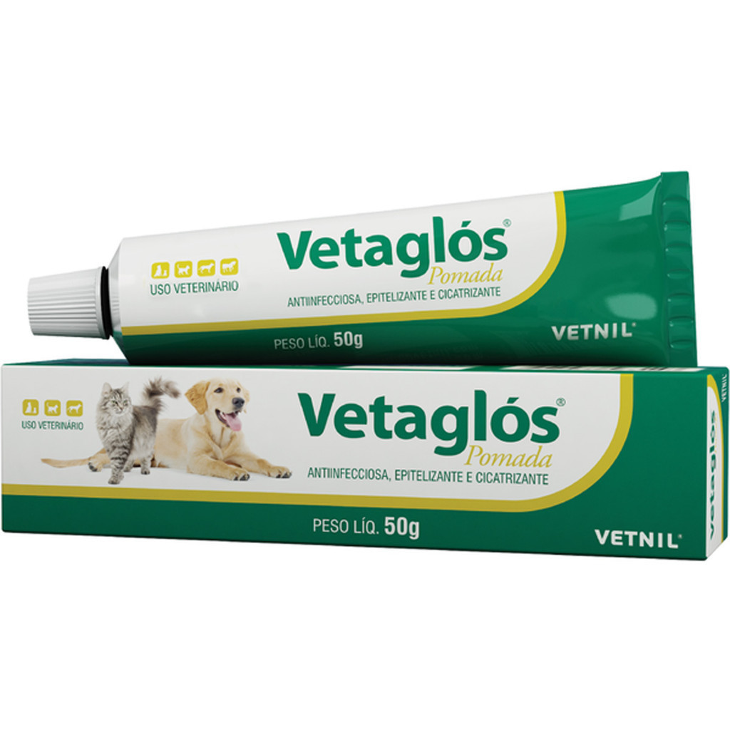 Vetaglos Pomada Cicatrizante Vetnil - 50 g em Oferta na Shopee
