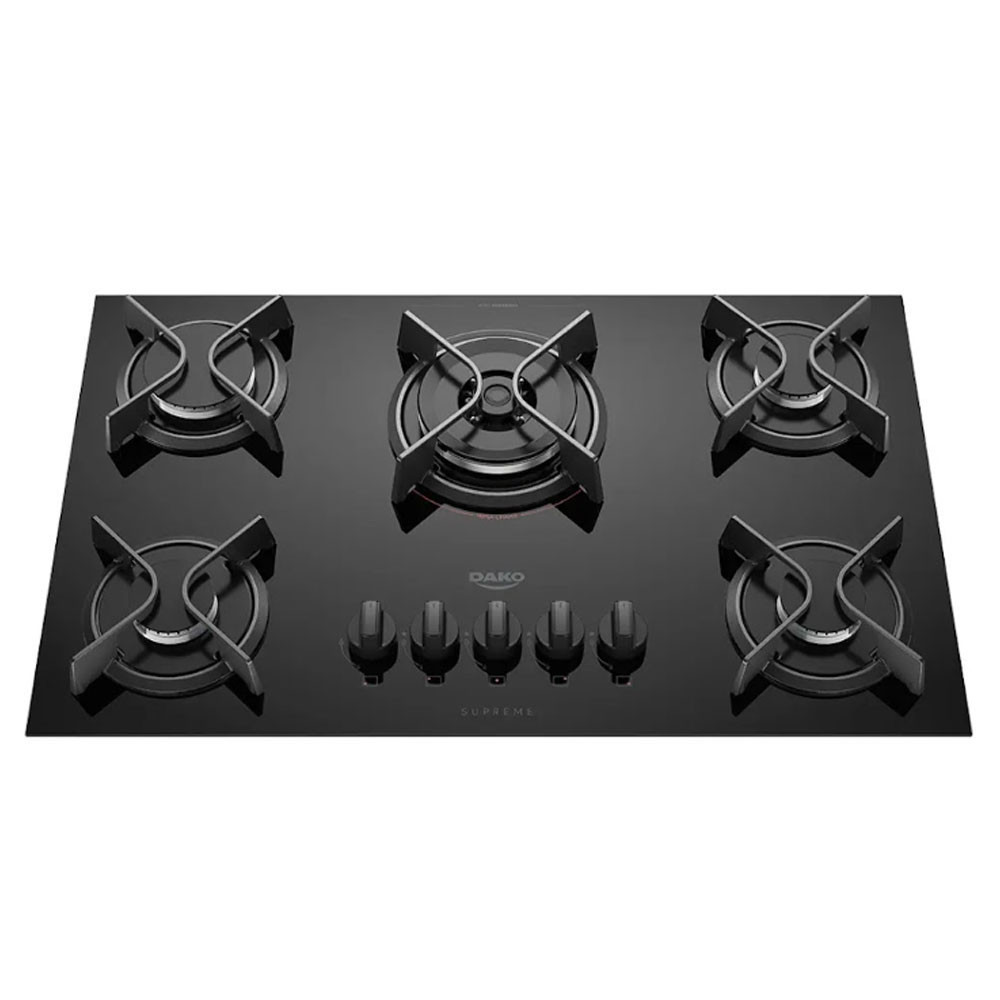 Cooktop Supreme 5 Bocas com Mesa de Vidro e Tripla Chama Dako em Oferta na Shopee