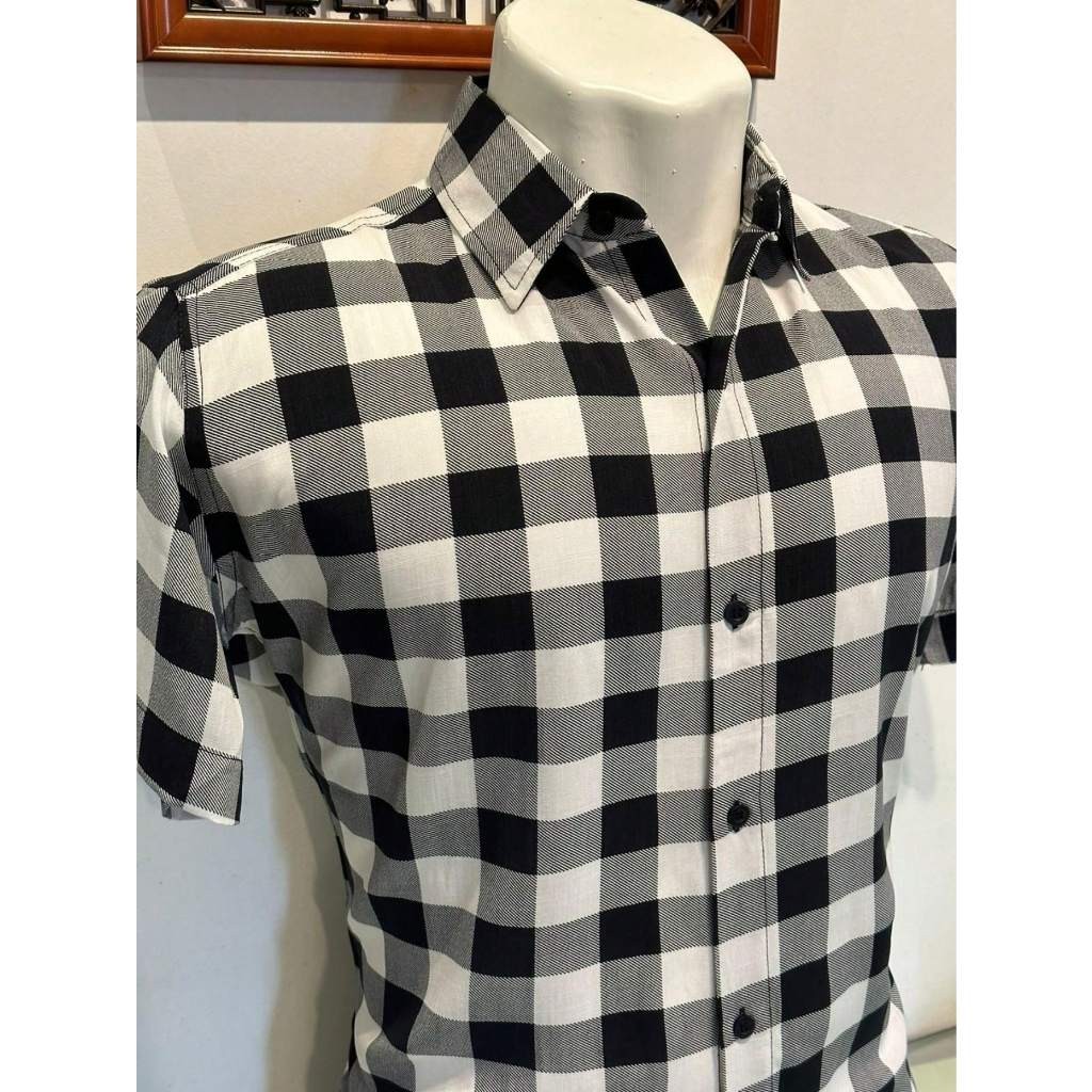 camisa xadrez cocial manga curta novo masculino