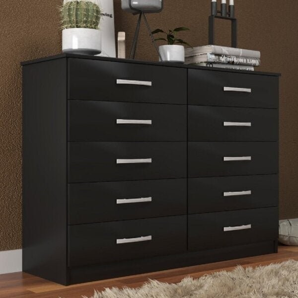 Cômoda 10 Gavetas Premium Black Yescasa Preto em Oferta na Shopee