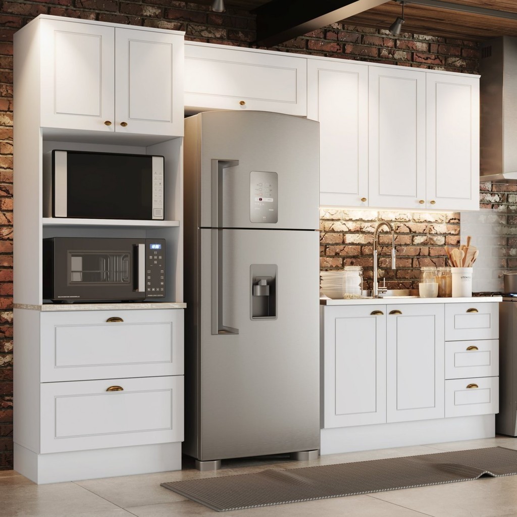 Cozinha Compacta 4 Peças com Torre Quente Emily  Branco - Home & Living