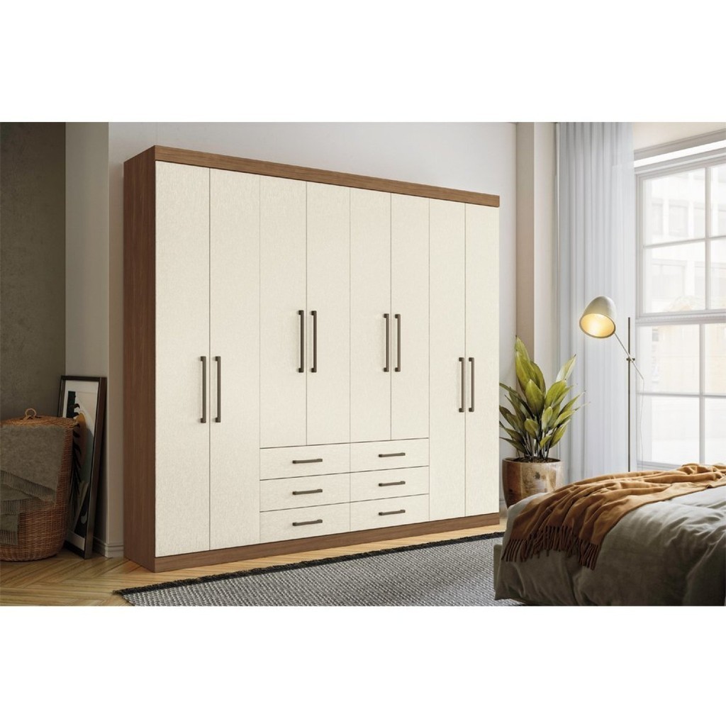 Guarda-roupa Casal 8 Portas 6 Gavetas Master - Home & Living