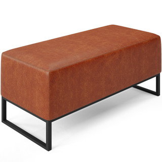 Puff Decorativo Para Sala de Estar Cléo W01 Base de Ferro 90 cm Couríssimo Camel - Lyam Decor em Oferta na Shopee