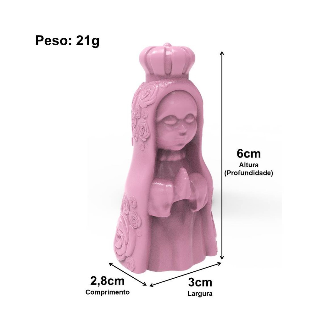 Forma de Silicone Artesanal Nossa Senhora Orando 6cm | Religioso | Vela Artesanal | Biscuit
