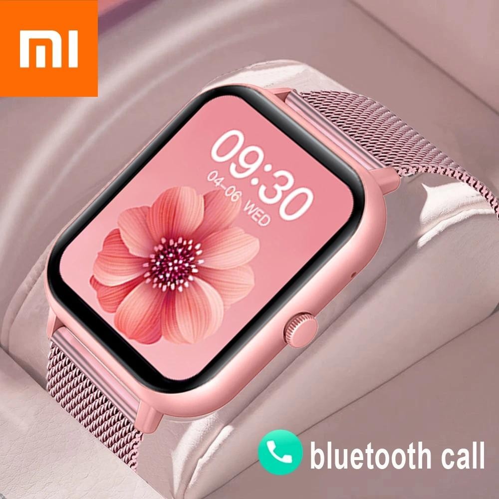 Xiaomi Chamada Relógio Smart Watch Relógio Smart Watch Feminino Discagem Personalizada Relógio Smart Watch Android IOS à prova d'água Relógio de Música Bluetooth Pulseira de Toque