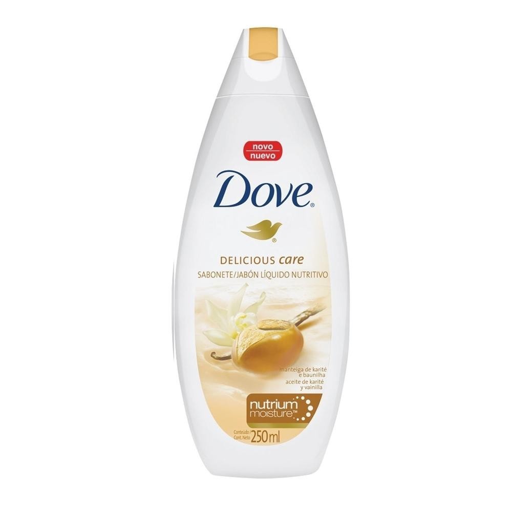 Sabonete Liquido Dove Delicious Care Manteiga de Karite e Baunilha 250ml em Oferta na Shopee