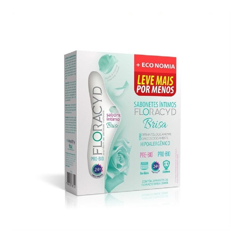 Sabonete Liquido Intimo Floracyd Brisa 200ml Leve mais Por menos 2 Unidades