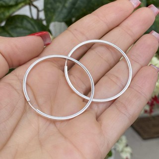 Brinco argola prata 925 redondo 4,5cm em Oferta na Shopee