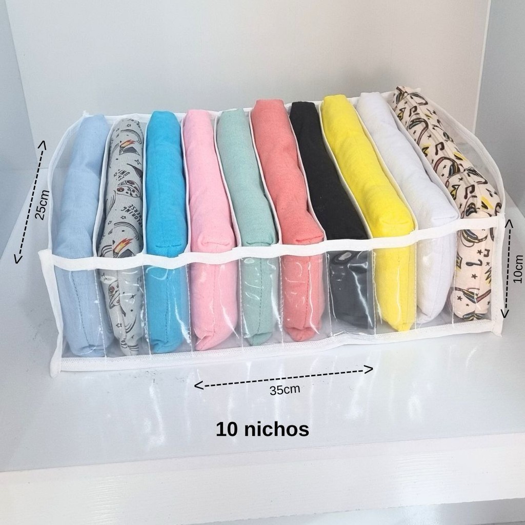 kit 15 Colmeia Organizadora transparente para Camisetas 10x25x35cm g – Organizalux