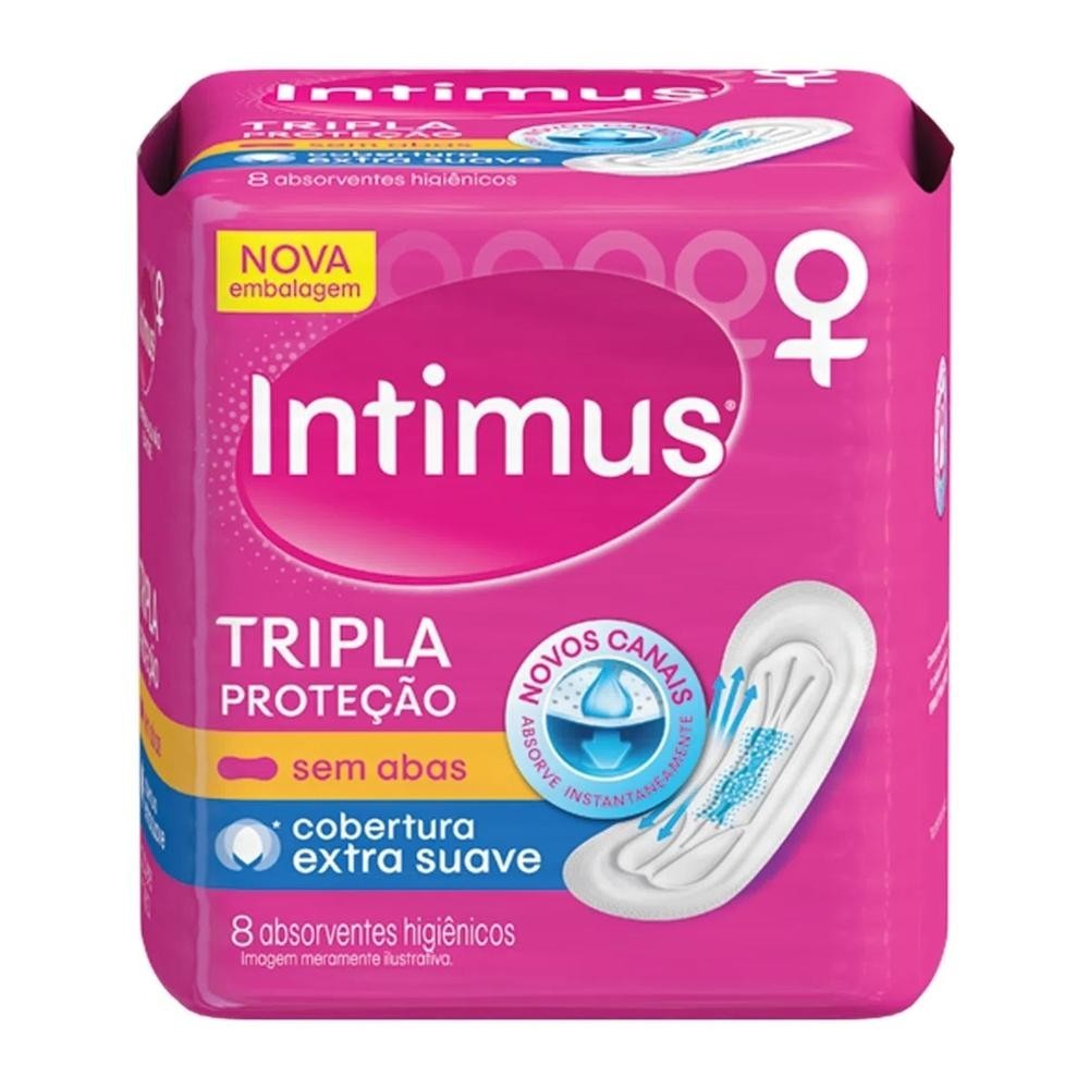 Absorvente Intimus Gel Tripla Protecao Extra Suave sem Abas 08 Unidades em Oferta na Shopee