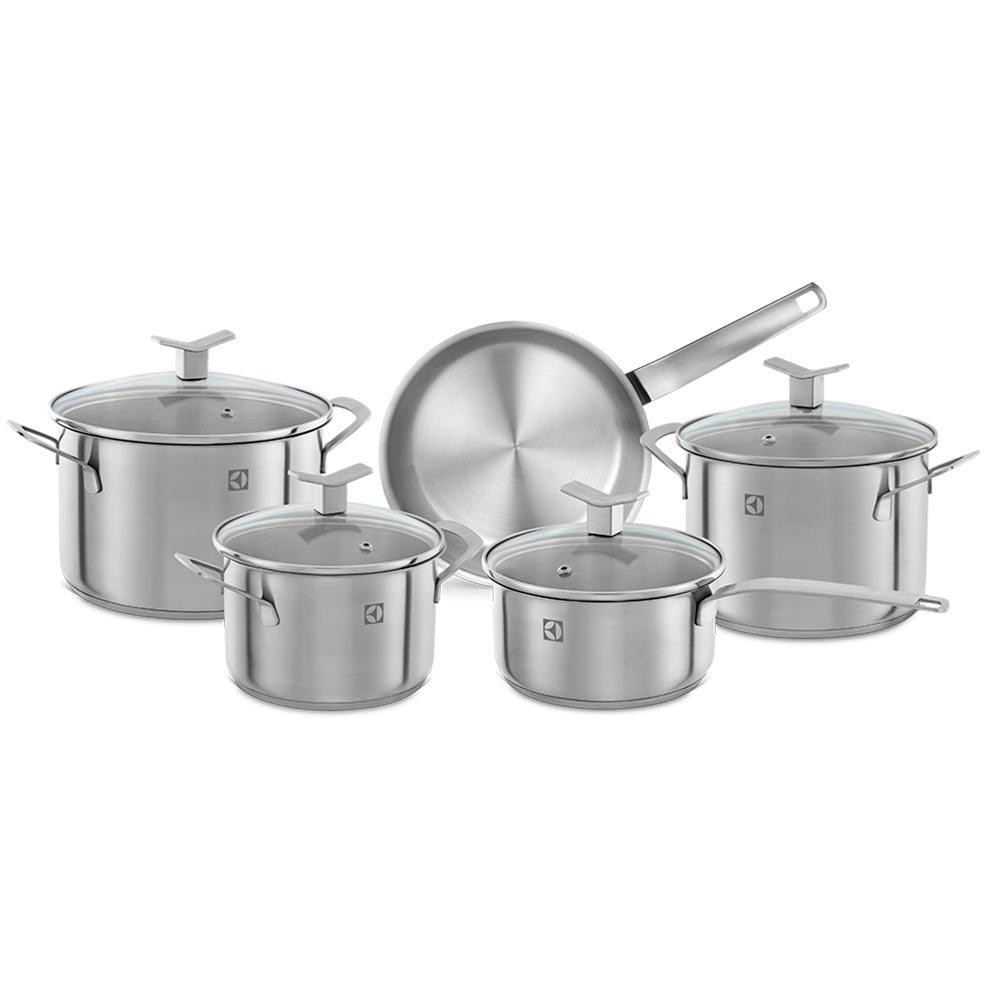 Conjunto de Panelas em Aço Inox com 05 Peças - Electrolux em Oferta na Shopee