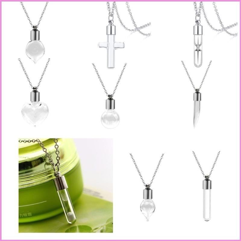 Compact Garrafa Vidro Pingente Colar Jóias Corrente Para em Oferta na Shopee
