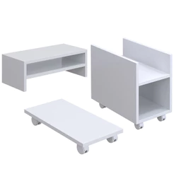Kit Suporte Para Cpu Nobreak Guide Cyber e Suporte De Monitor Stand Lap L03 Branco - Lyam Decor