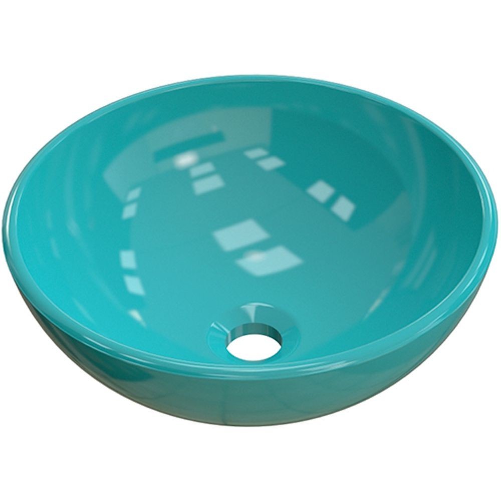Cuba de Apoio Redonda C01 Para Banheiro R30W Azul Turquesa - Lyam Decor - Home & Living