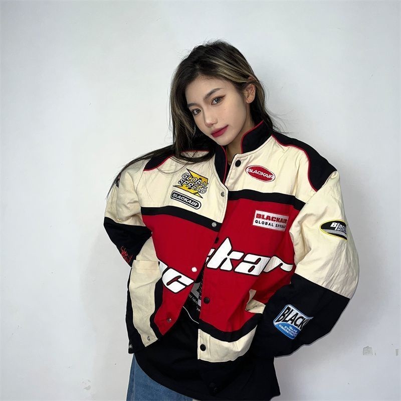 Primavera Nova Jaqueta De Motocicleta Homens Mulheres bf Americana Solta Uniforme De Beisebol Alto em Oferta na Shopee