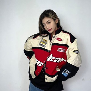 Primavera Nova Jaqueta De Motocicleta Homens Mulheres bf Americana Solta Uniforme De Beisebol Alto