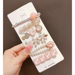 ANA1108 KIT Clipes de Cabelo Pérola Cristal - Acessórios Femininos Elegantes