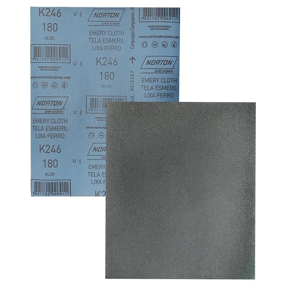 Folha de Lixa Ferro Norton K246 Grão 180 66261199787 - Home & Living