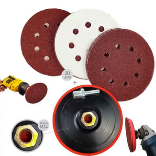 Suporte De Boina Furadeira Lixadeira + 30 Discos Lixa 125mm em Oferta na Shopee