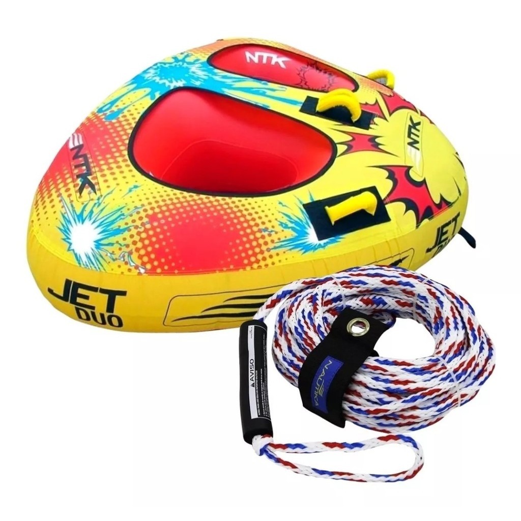 Kit Boia Inflável Jet Duo + Cabo De Reboque Jet Nautika Ski