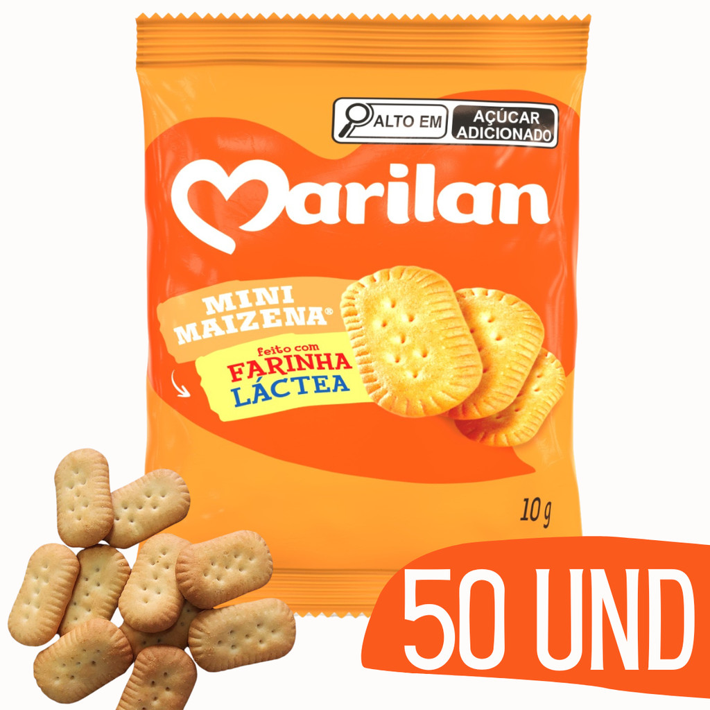 Biscoito Mini Maizena Marilan Sache 10g - 50 unidades em Oferta na Shopee