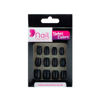 Unhas Postiças Nail Encanto - Curta Preta em Oferta na Shopee