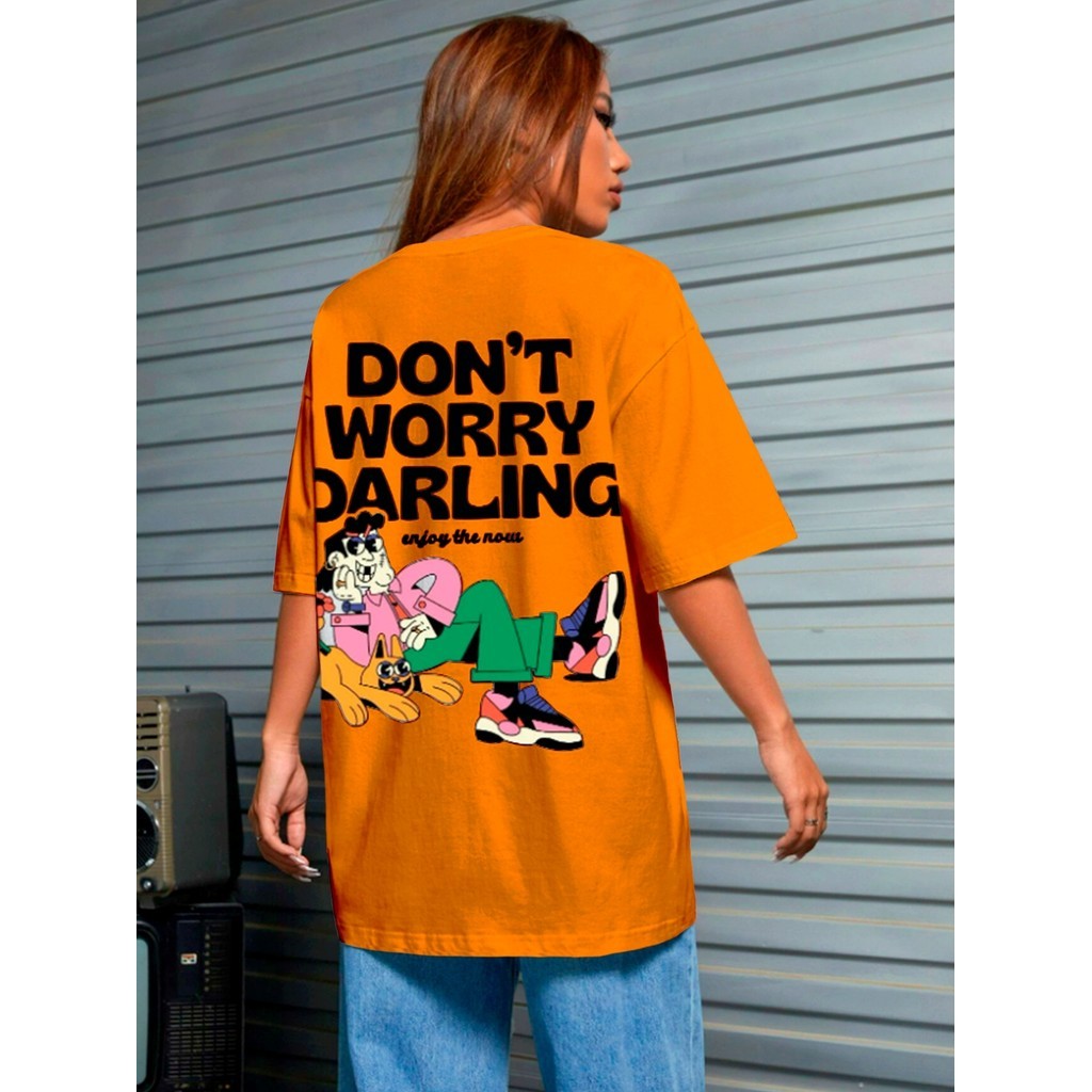 Camiseta Oversized Feminina Plus Size Academia Estilosa Blusa T-Shirt Roupa Estampado Estampada