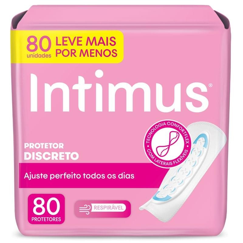 Protetor Diário Intimus Discreto Respirável Flexível 80 Unidades em Oferta na Shopee
