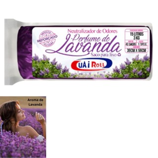 Saco De Lixo Perfumado para salão e casa  40 Unidades 15 Litros Com Cheiro de Lavanda Econômico em Oferta na Shopee
