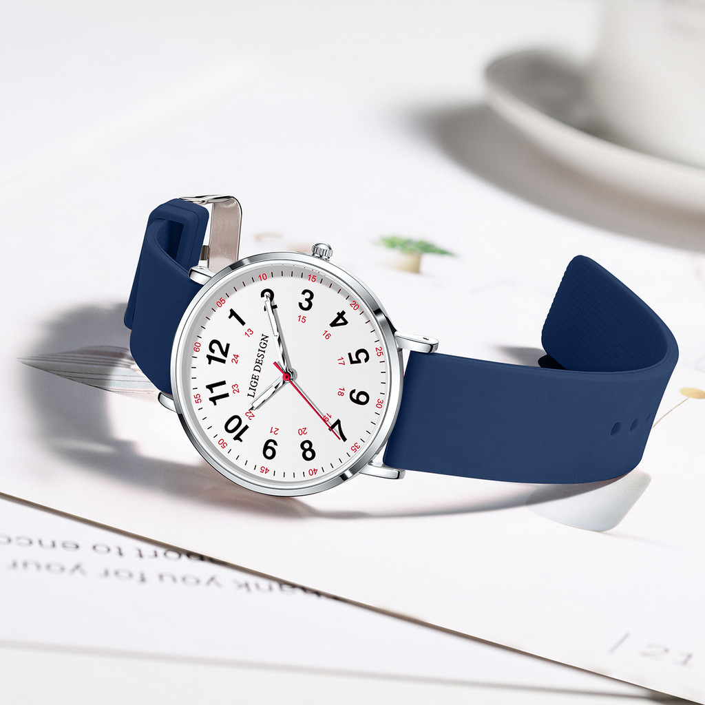 LIGE Relógio Original Masculino Casal Moda Casual Relógios Feminino À Prova Dwaterproof Água Luminosa Quartzo De Pulso