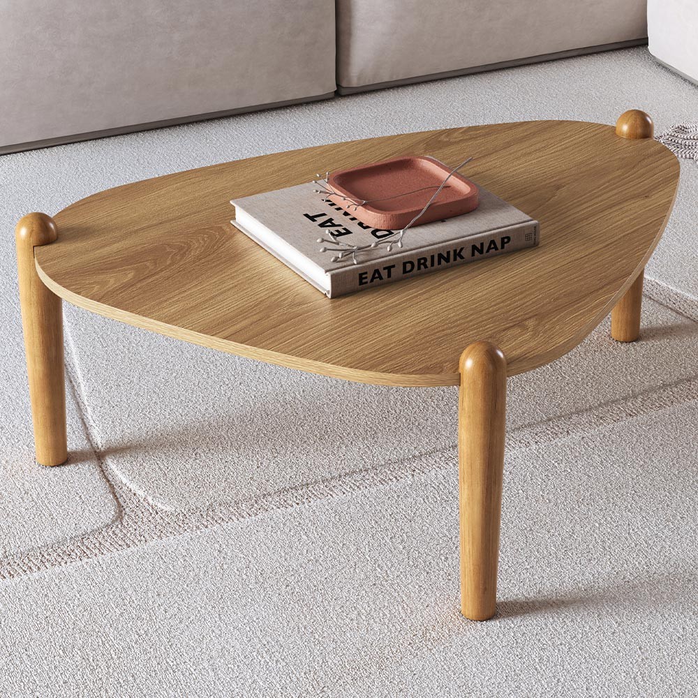 Mesa de Centro Para Sala de Estar Pés Madeira Baixa Trium A03 Hanover Roble - Lyam Decor
