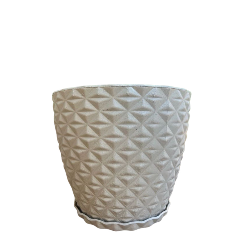 Vaso para planta decorativo em polietileno redondo estilo diamante PP COM PRATO em Oferta na Shopee